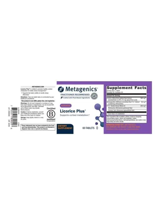 Metagenics Licorice Plus(R) -- cortisol metabolism support, stress management. - Back