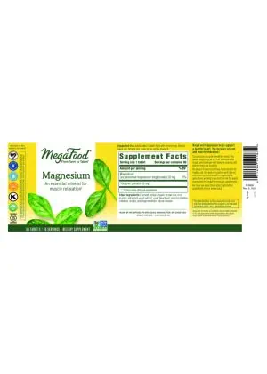 MegaFood Magnesium -- magnesium supplement, muscle relaxation - Back