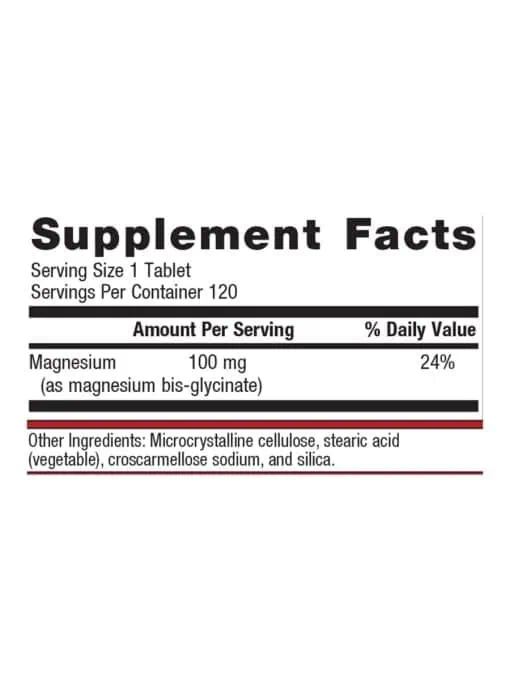 Metagenics Magnesium Glycinate -- magnesium supplement, absorbable magnesium. - Back