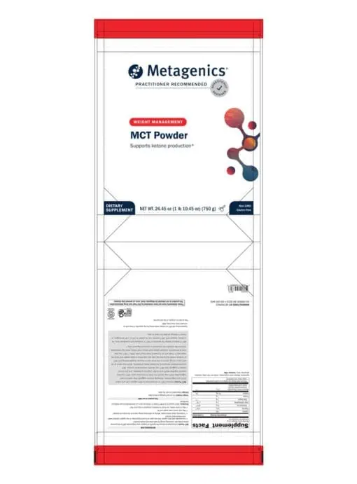 Metagenics MCT Powder -- MCTs, ketone production. - Back