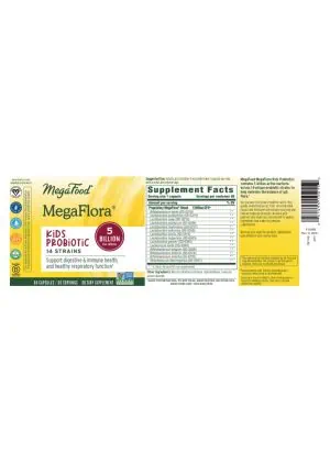 Megafood MegaFlora(R) Kids Probiotic -- kids probiotic, digestive health - Back