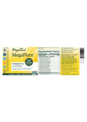 Megafood MegaFlora(R) Probiotic -- digestive health, immune support - Back