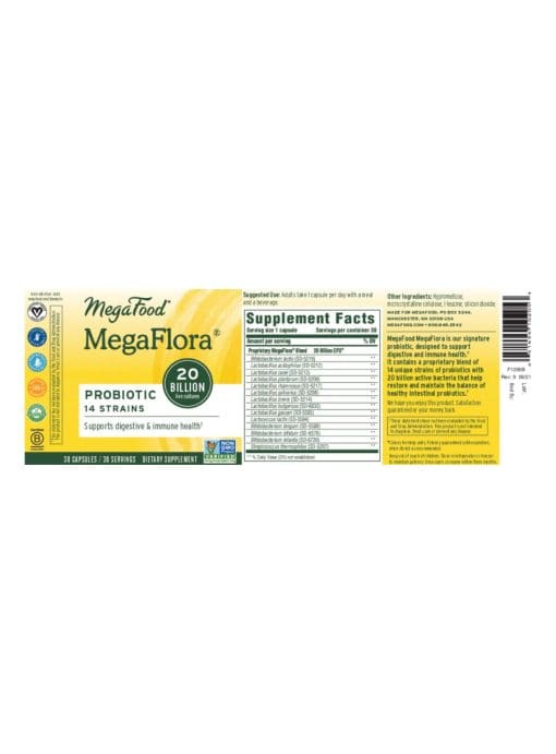 Megafood MegaFlora(R) Probiotic -- digestive health, immune support - Back