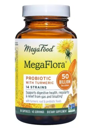 MegaFood MegaFlora(R) Probiotic with Turmeric -- digestive health, gut support