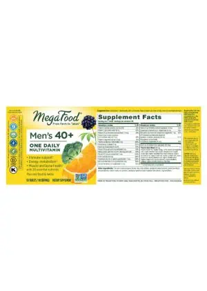 MegaFood Men Over 40(TM) One Daily -- multivitamin, men's health - Back