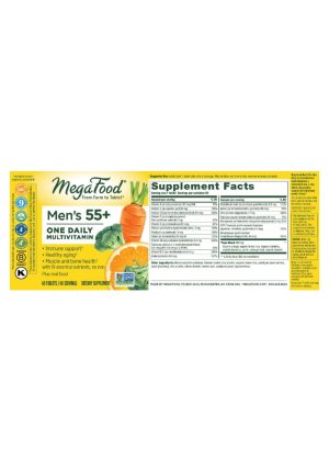 Megafood Men Over 55 One Daily -- multivitamin, men's health - Back