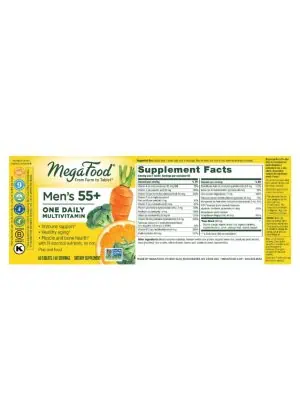 Megafood Men Over 55 One Daily -- multivitamin, men's health - Back