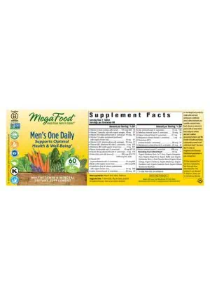 MegaFood Men's One Daily -- men's multivitamin, daily supplement - Back