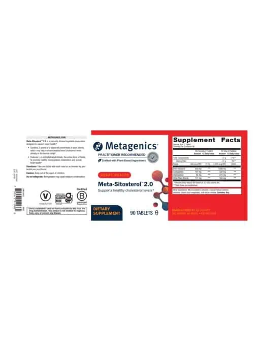 Metagenics Meta-Sitosterol(TM) 2.0 -- heart health, cholesterol support. - Back