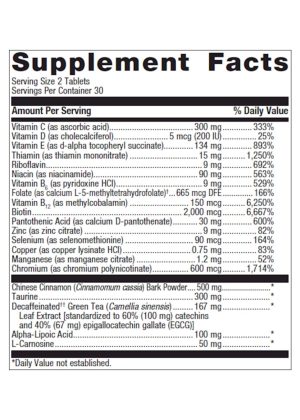 Metagenics MetaGlycemX(TM) -- blood sugar support, insulin metabolism. - Back