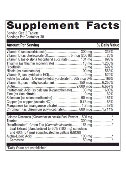 Metagenics MetaGlycemX(TM) -- blood sugar support, insulin metabolism. - Back