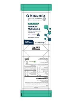 Metagenics MetaKids(TM) Multi Soft Chew -- children's multivitamin, soft chew. - Back