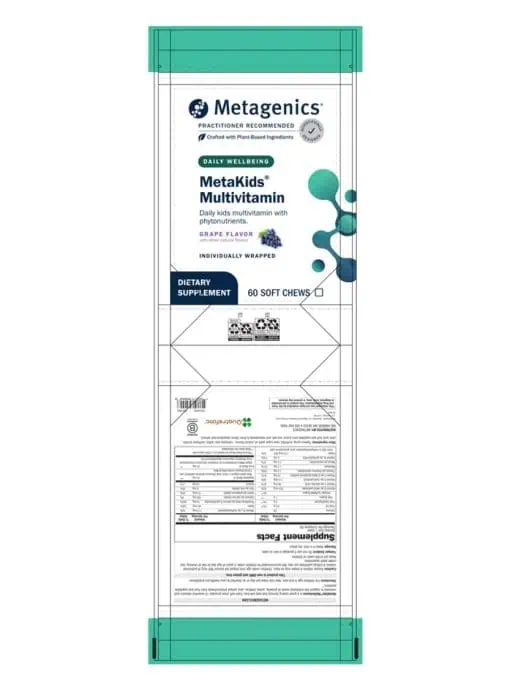 Metagenics MetaKids(TM) Multi Soft Chew -- children's multivitamin, soft chew. - Back