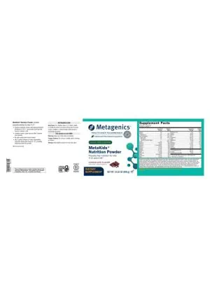 Metagenics MetaKids(TM) Nutrition Powder, Chocolate - Back