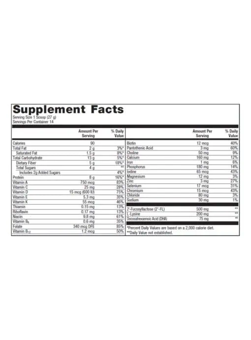 Metagenics MetaKids(TM) Nutrition Powder, Vanilla -- children's nutrition, protein powder. - Back