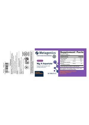 Metagenics Mg/K Aspartate(TM) -- magnesium supplement, potassium supplement. - Back