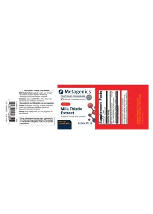Metagenics Milk Thistle Extract -- liver support, antioxidant properties. - Back