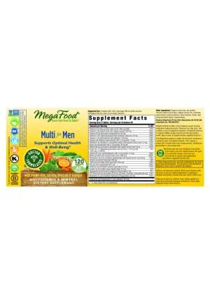 MegaFood Multi for Men -- multivitamin, men's health - Back