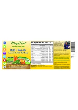 MegaFood Multi for Men 40+ -- multivitamin for men, iron-free formula - Back