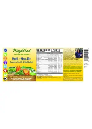 MegaFood Multi for Men 40+ -- multivitamin for men, iron-free formula - Back