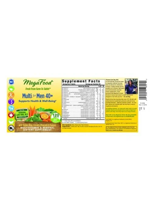 MegaFood Multi for Men 40+ -- multivitamin for men, iron-free formula - Back