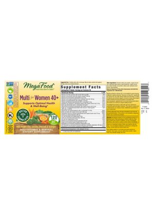 MegaFood Multi for Women 40+ -- multivitamin, women's health - Back