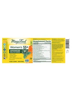 Megafood Multi for Women 55+ -- multivitamin, women's health - Back