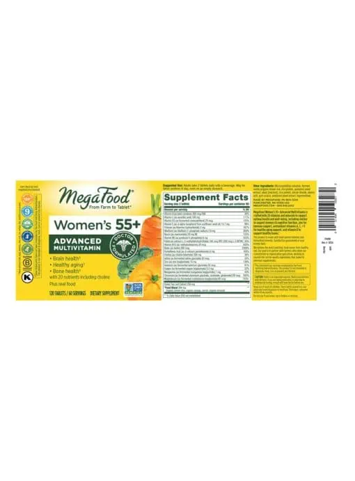 Megafood Multi for Women 55+ -- multivitamin, women's health - Back