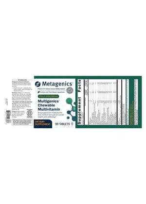 Metagenics Multigenics(R) Chewable - Outrageous Orange, multivitamin, chewable - Back