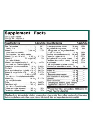 Metagenics Multigenics(R) Multivitamin -- multivitamin, vitamins and minerals - Back