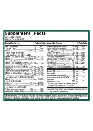 Metagenics Multigenics(R) Multivitamin -- multivitamin, vitamins and minerals - Back