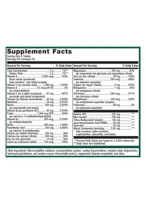 Metagenics Multigenics(R) Multivitamin with Iron -- multivitamin, iron supplement - Back