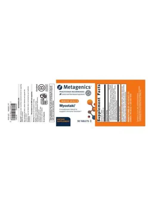 Metagenics Mycotaki(R) -- mushroom supplement, immune support. - Back