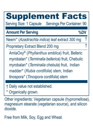 Ayush Herbs Neem Plus(TM) -- immune support, digestive aid. - Back
