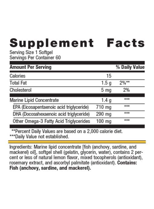 Metagenics OmegaGenics EPA-DHA 1000 Fish Oil -- fish oil, omega-3 - Back