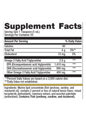 Metagenics OmegaGenics(R) EPA-DHA 2400 Fish Oil - Lemon - Back