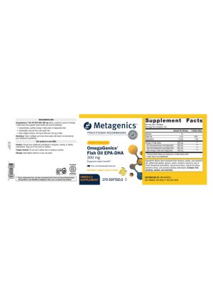 Metagenics OmegaGenics(R) Fish Oil EPA-DHA 300 mg -- omega-3 fatty acids, heart health. - Back