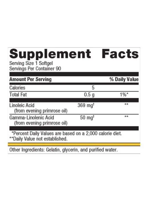 Metagenics OmegaGenics(R) Evening Primrose Oil -- evening primrose oil, omega-6 fatty acids. - Back