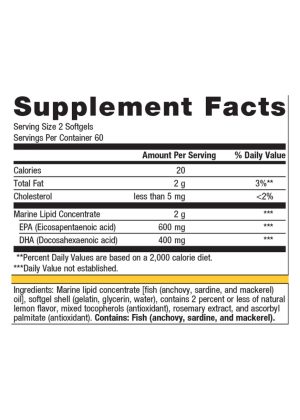 Metagenics OmegaGenics(R) Fish Oil EPA-DHA 500mg -- omega-3 fatty acids, fish oil. - Back