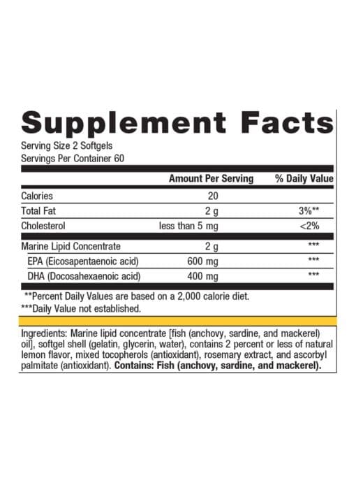 Metagenics OmegaGenics(R) Fish Oil EPA-DHA 500mg -- omega-3 fatty acids, fish oil. - Back