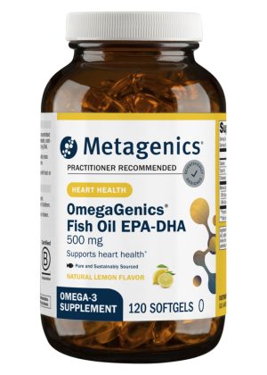 Metagenics OmegaGenics(R) Fish Oil EPA-DHA 500mg -- omega-3 fatty acids, fish oil.