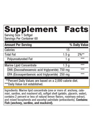 Metagenics OmegaGenics Neuro 1000 Fish Oil -- fish oil, omega-3 - Back