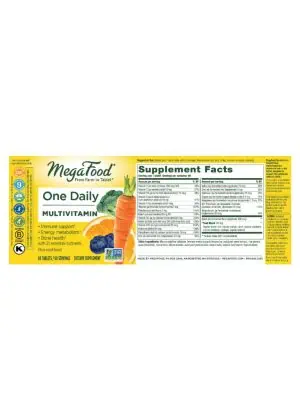 MegaFood One Daily -- multivitamin, daily supplement - Back