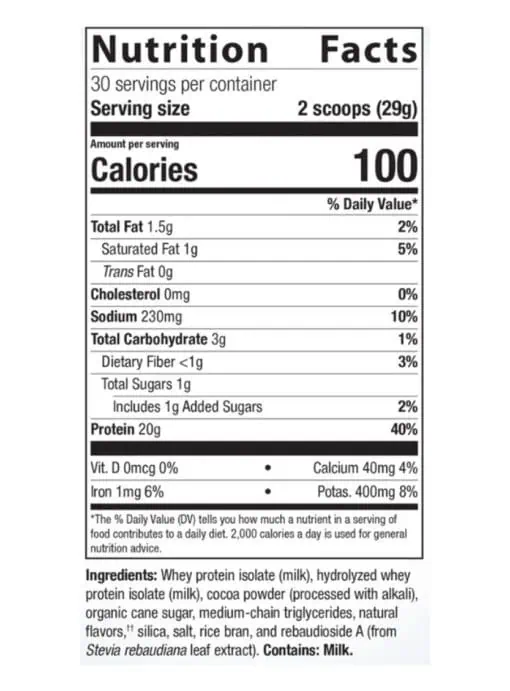 Metagenics Perfect Protein(R) Whey, Chocolate -- protein supplement, whey protein - Back