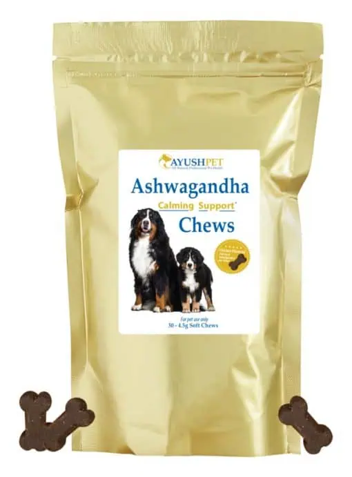 Ayush Herbs Pet Ashwagandha Chews -- pet health, calming support.