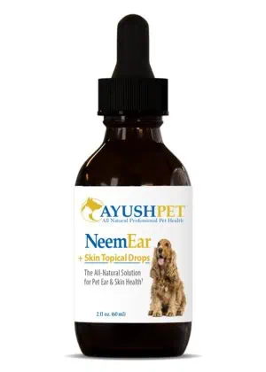 Ayush Herbs Pet Neem Ear & Skin Topical Drops -- pet health, ear care.