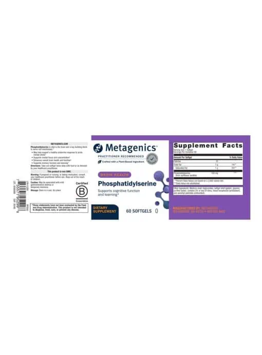 Metagenics Phosphatidylserine -- brain health, cognitive function. - Back