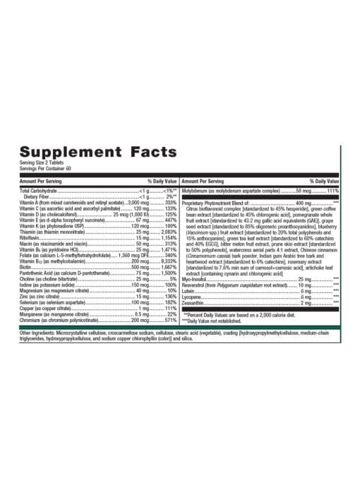 Metagenics PhytoMulti(R) Multivitamin -- multivitamin, plant-based nutrients. - Back