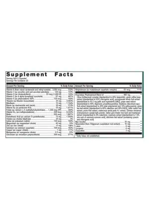 Metagenics PhytoMulti(R) Multivitamin Capsules -- multivitamin, plant-based nutrients. - Back