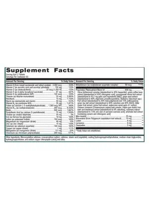 Metagenics PhytoMulti(R) Multivitamin with Iron -- multivitamin, iron support. - Back